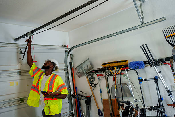 Professional Garage Door Panel Replacement technician working in Hancock County County, IN